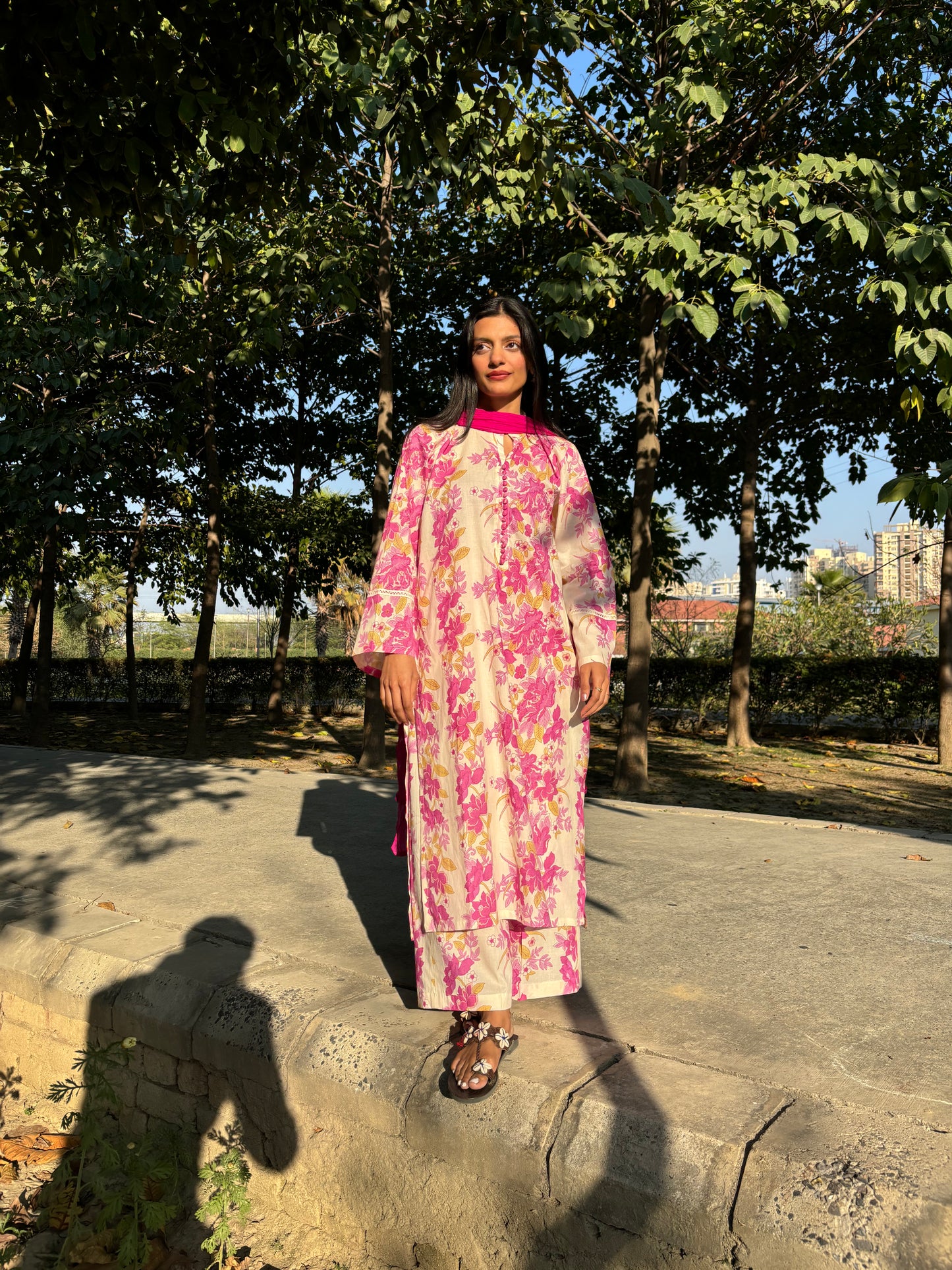 Pakistani Floral Kurti Set