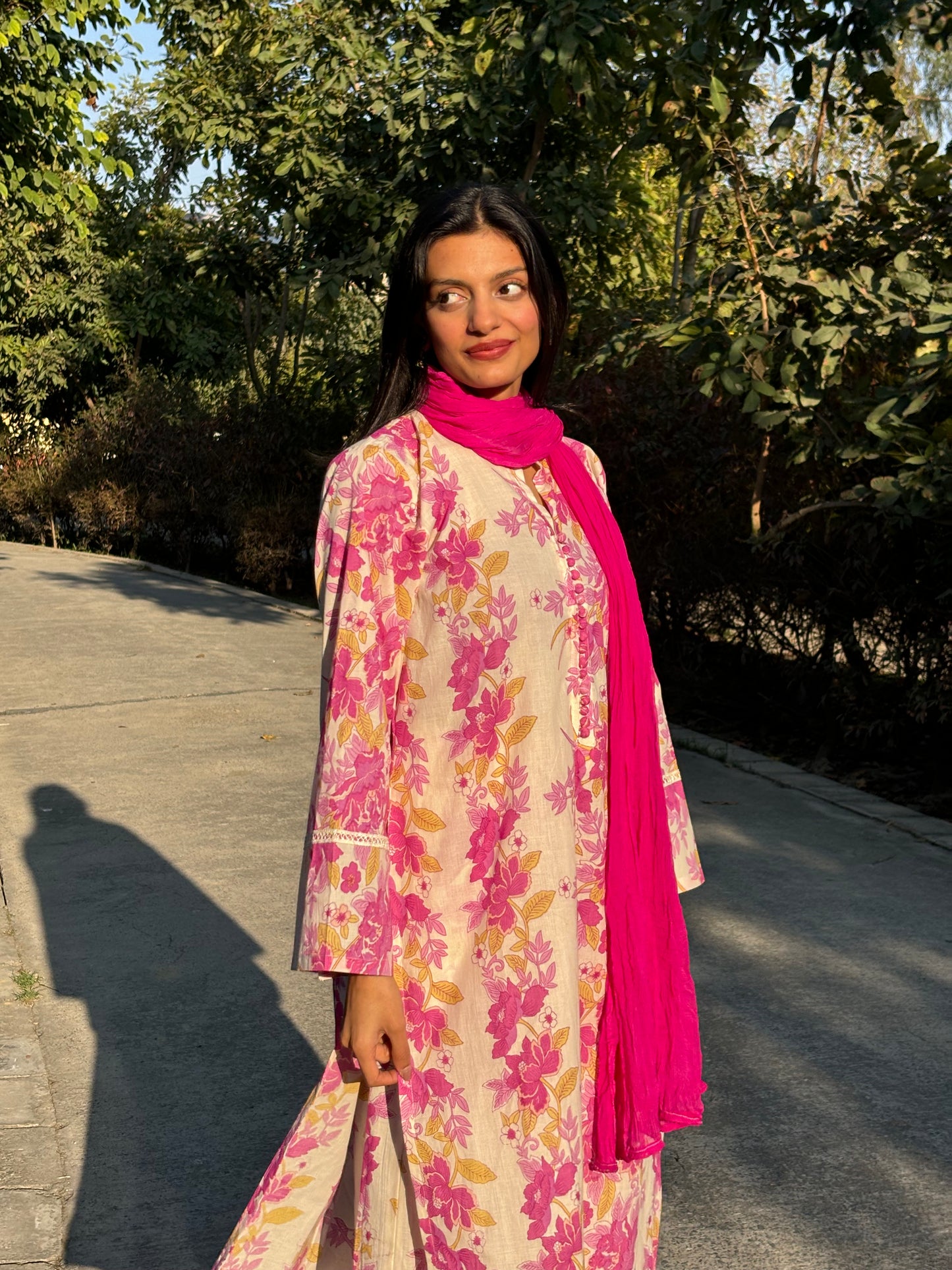 Pakistani Floral Kurti Set