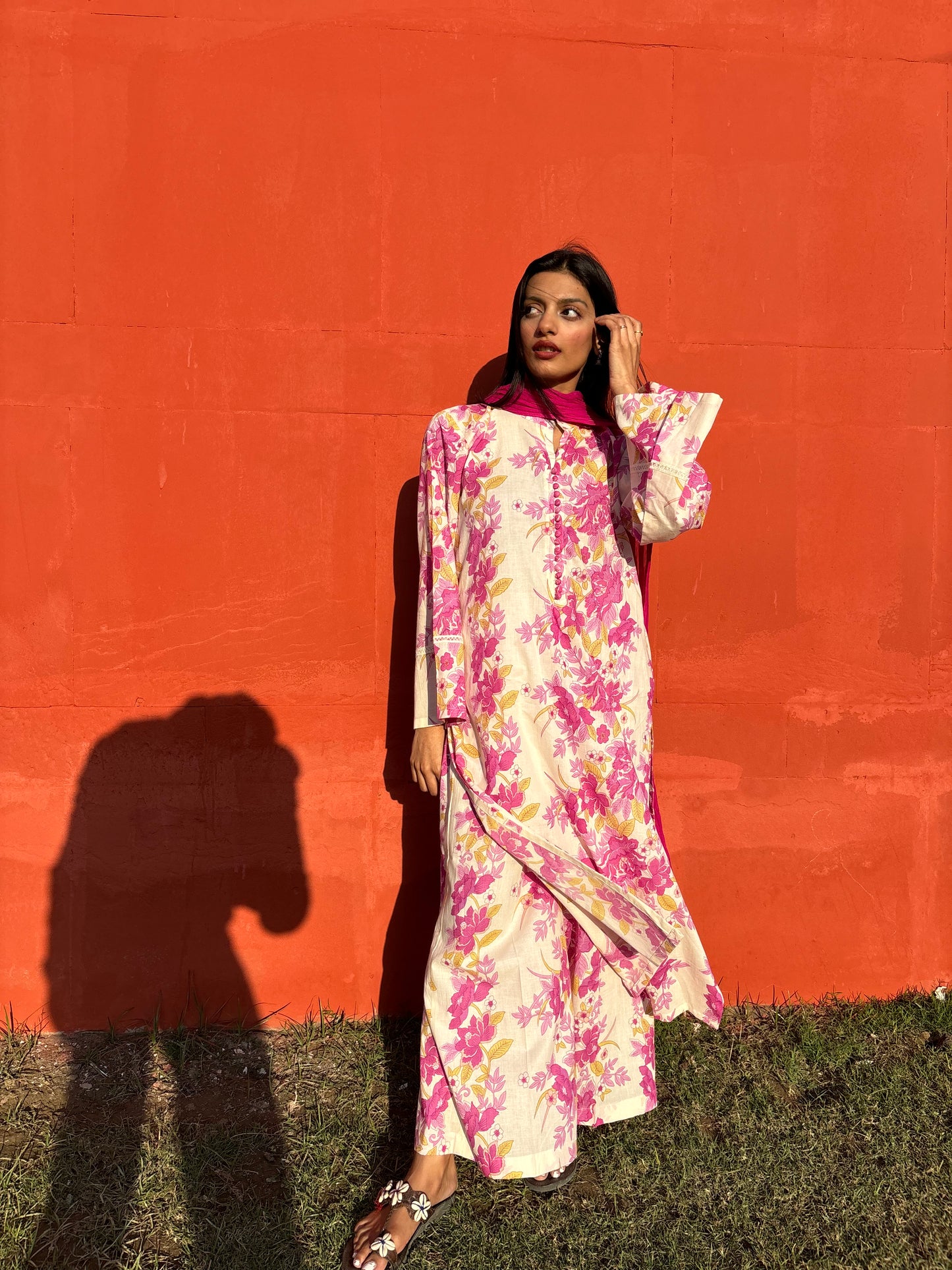 Pakistani Floral Kurti Set