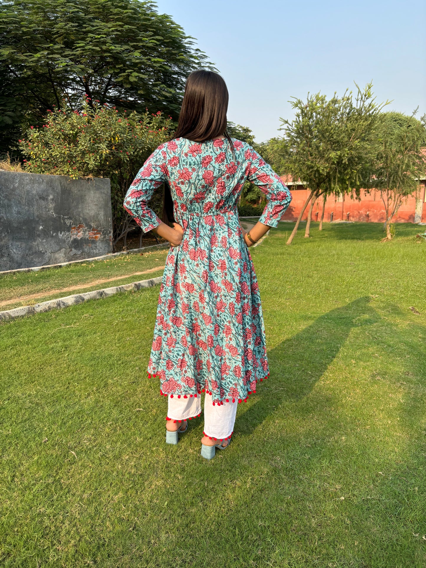 Anarkali cotton kurti set